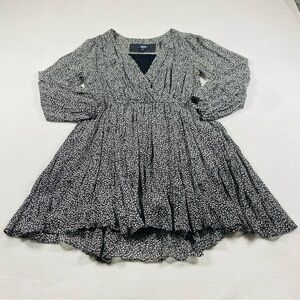 Maeve Anthropologie Carolyn Leopard Print Dress Black & White